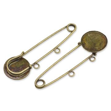 Baza broszki do wklejania kaboszonów antyczna 20x70mm