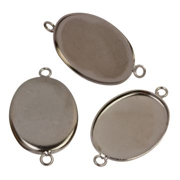 Baza zawieszki do wklejania kaboszonów oksydowana czarna 26x19mm