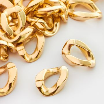 Ogniwo łańcucha akrylowe złote 22x16mm