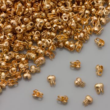 Łapaczki końcówki dziewczynki boczne real gold color 6,5x4mm