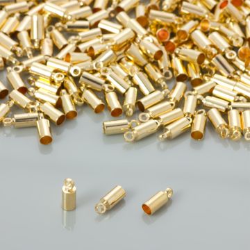 Końcówki do rzemieni kolor złoty 3mm