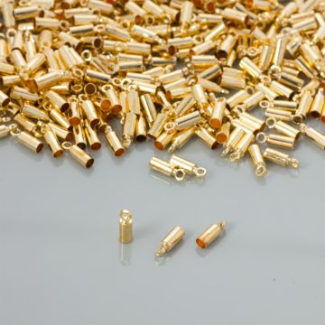 Końcówki do rzemieni kolor złoty 2,5mm