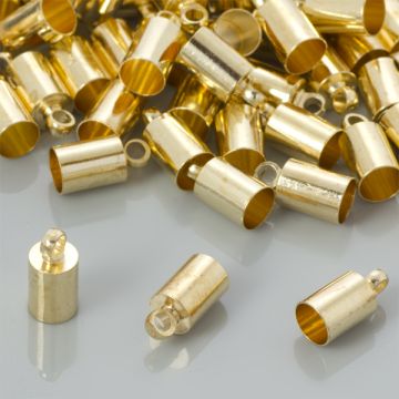 Końcówki do rzemieni kolor złoty 4,5mm