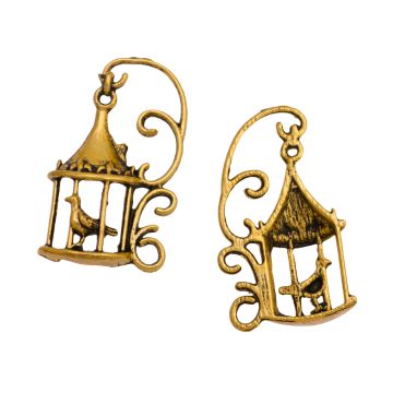 Zawieszka ptaszek w klatce 20x35mm