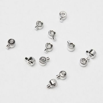 Zacisk w kształcie walca do nici, linek, sznureczków mosiądz posrebrzany 925 0,8mm