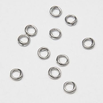 Końcówki okrągłe do nici, linek, sznureczków ze stali chirurgicznej w kolorze srebrnym 0,7mm