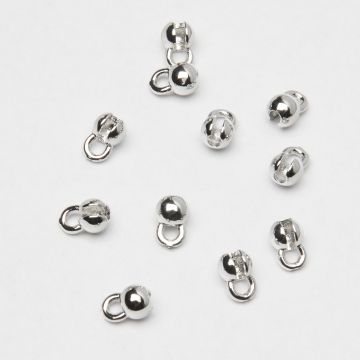 Okrągłe końcówki do wykończania naszyjników i bransoletek ze stali chirurgicznej w kolorze srebrnym 1,2mm