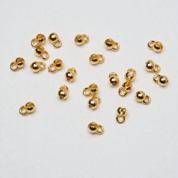 Okrągłe końcówki do wykończania naszyjników i bransoletek ze stali chirurgicznej w kolorze złotym 1,2mm