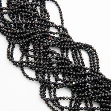 Czarny turmalin kulka fasetowana 3mm