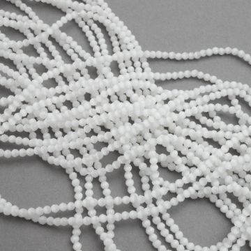Kocie oko kulka fasetowana biała 2mm Kocie oko kulka fasetowana biała 2mm