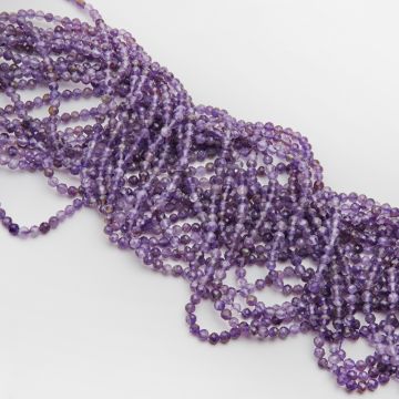 Ametyst kulka fasetowana 4mm