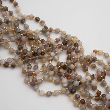 Agat botswana baryłka fasetowana 6mm