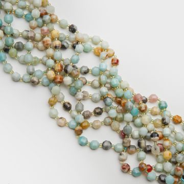 Amazonit baryłka fasetowana 8,5mm