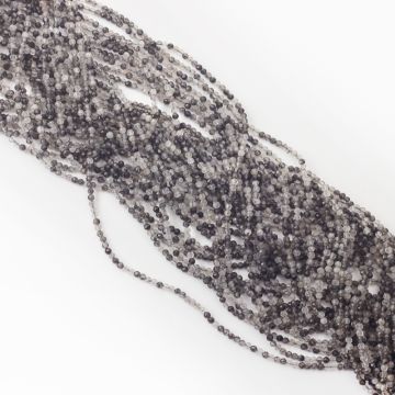 Kryształ górski z rutylem kulka fasetowana 2mm