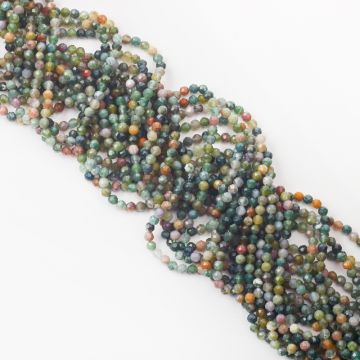 Agat indyjski kulka fasetowana 4mm