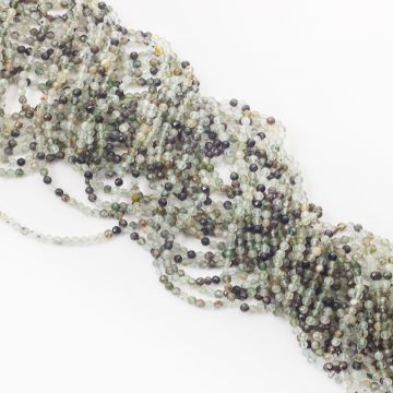 Kryształ górski zielony z rutylem kulka fasetowana 3,5mm