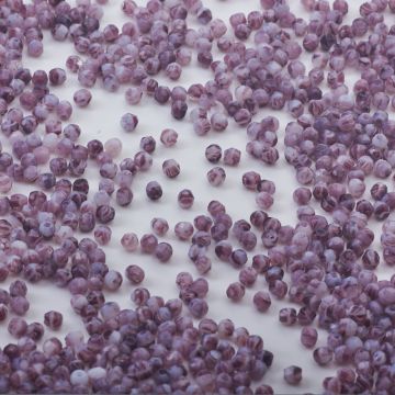 Fire-Polish Opaque White/Amethyst Swirl (25000) 3mm