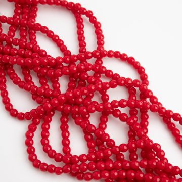 Jadeit kulka fasetowana czerwona 4mm Jadeit kulka fasetowana czerwona 4mm