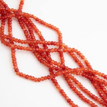 Agat oponka fasetowana pomarańczowa 3x4,5mm