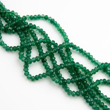 Jadeit oponki fasetowane szmaragdowa zieleń 4x2mm Jadeit oponki fasetowane szmaragdowa zieleń 4x2mm