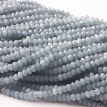 Jadeit oponka fasetowana błękitna 4x2mm Jadeit oponka fasetowana błękitna 4x2mm