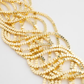 Hematyt przekładka serce płaskie light gold 3mm