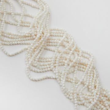 Masa perłowa biała kulka fasetowana 3mm Masa perłowa biała kulka fasetowana 3mm