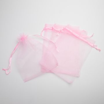 Woreczek z organzy do biżuterii 13x18cm różowy