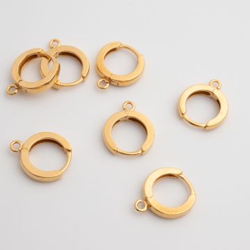 Srebrne bigle zapinane okrągłe kajdanki AG925 pozłacane 12mm