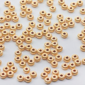 Srebrne oponki nacinane AG925 pozłacane 4mm