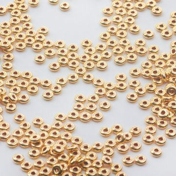 Srebrne donaty gładkie AG925 pozłacane 3mm