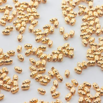 Srebrne oliwki młotkowane AG925 pozłacane 3mm