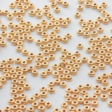 Srebrne oponki nacinane AG925 pozłacane 3mm