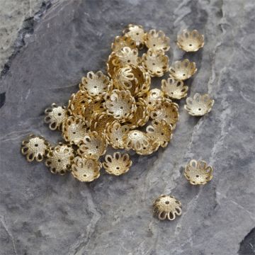 Srebrna czapeczka ozdobna do kulek AG925 pozłacana 7,5mm