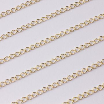 Srebrny łańcuszek rombo diamentowany AG925 pozłacany 3mm