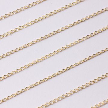 Srebrny łańcuch rombo podłużny AG925 pozłacany 2mm