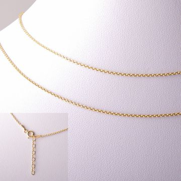 Srebrny łańcuszek simple gotowy z przedłużką AG925 pozłacany 44cm