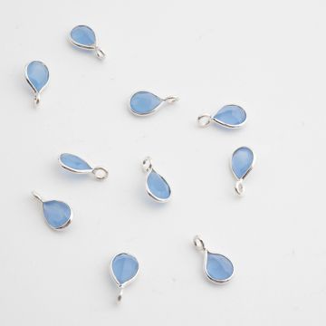 Chalcedon niebieski łezka w okuciu AG925 6mm