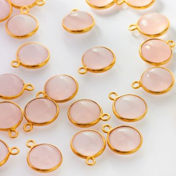 Kryształ górski krążek gładki w okuciu AG925 10mm