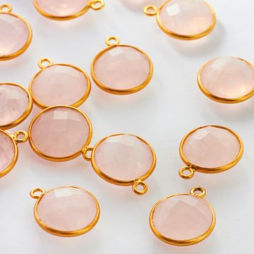 Kryształ górski krążek fasetowany w okuciu AG926 12mm