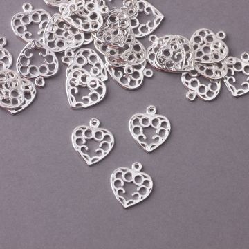 Srebrna zawieszka serce wycinane AG925 14x13mm