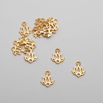 Srebrna zawieszka ażurowa lilia AG925 pozłacana 9x10mm