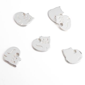 Srebrna zawieszka do bransoletek kotek AG925 9.5x10.5mm