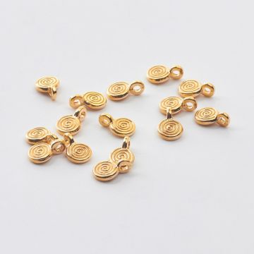 Srebrna zawieszka mała spirala AG925 pozłacana 6mm