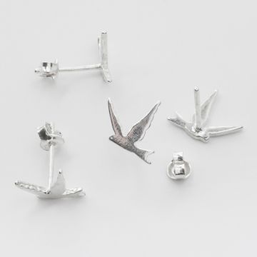 Kolczyki jaskółki srebrne 10 mm