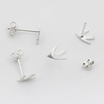 Kolczyki jaskółki srebrne 8 mm