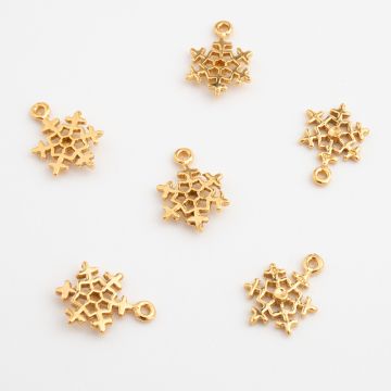Zawieszka śnieżynka AG925 pozłacana 10x8mm