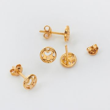 Srebrne kolczyki ze znakiem Om AG925 6,5mm