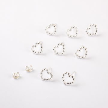 Srebrne kolczyki serca AG925 7,5mm