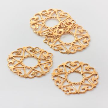 Srebrna zawieszka do naszyjników ażurowe serca AG925 pozłacana 32,5mm